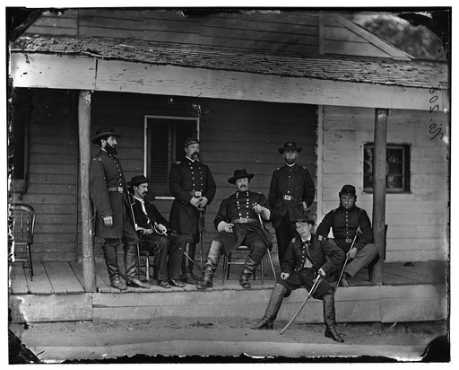 Washington, District of Columbia (vicinity). Gen. Alexander McD. McCook and staff at Brightwood