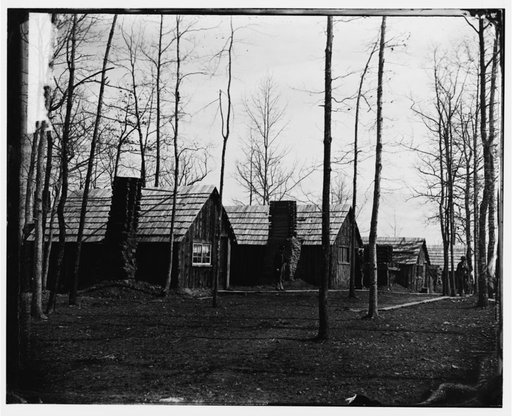 Rappahannock Station, Virginia. Quarters of field and staff of 50th New York Engineers