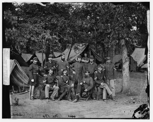 Bealeton, Virginia. Officers and non-commissioned officers of Company D, 93d New York Infantry