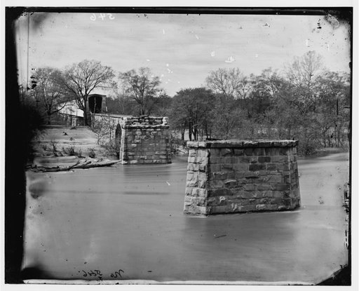 Richmond, Virginia. Ruins of Richmond and Danville Railroad Bridge
