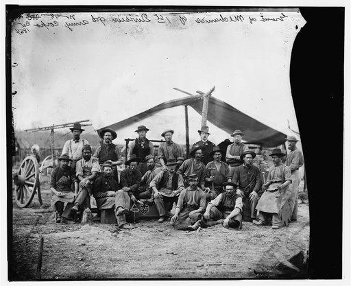 Petersburg, Virginia]. Group of mechanics of 1st Division, 9th Army Corps