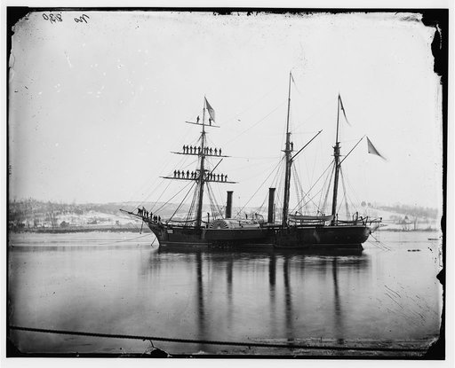 Washington, District of Columbia]. Brazilian Steam Frigate at Navy Yard. Yards manned on the occasion of the President's visit