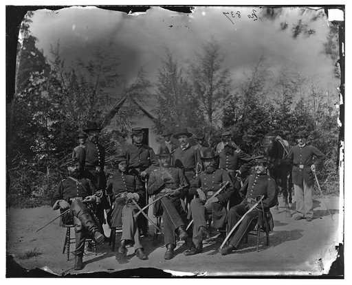 District of Columbia. Gen. William Gamble and staff at Camp Stoneman, the cavalry depot at Giesborough Point