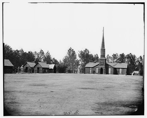 Poplar Grove, Virginia. Officer's quarters and church. 50th New York Engineers