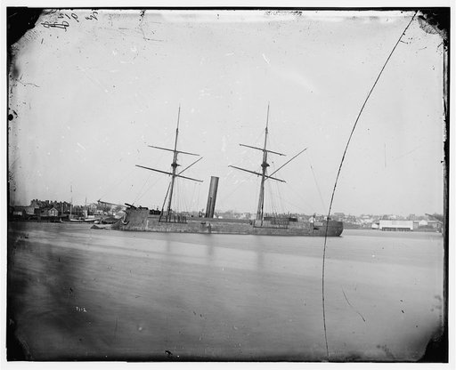 Washington, District of Columbia. Ex-Confederate iron-clad ram STONEWALL at anchor; U.S. Capitol in the background