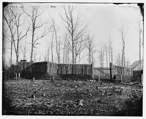 Rappahannock Station, Virginia. Stockade and entrance to the camp of the 50th New York Engineers