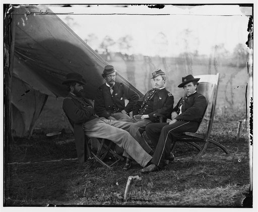 Culpeper, Virginia]. Group of officers, headquarters, Army of the Potomac