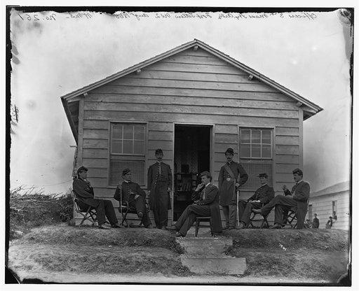 Washington, District of Columbia. Officers of 3d Regiment Massachusetts Heavy Artillery at Fort Totten