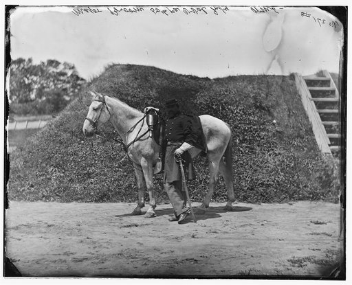Gettysburg, Pennsylvania. Major George W. Brumm & Co F, (and horse), 50th Pennsylvania Infantry