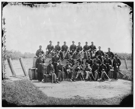 Arlington, Virginia. Col. William H. Telford and officers, 50th Regiment Pennsylvania Infantry at Fort Craig
