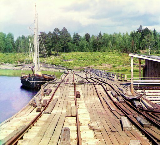 Wharf at Onezhskoe Lake near Kondopoga village