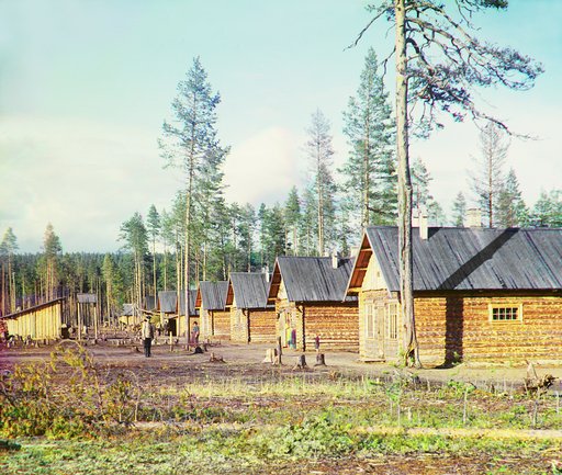 Barracks of settlers near Medvezhia Gora Station