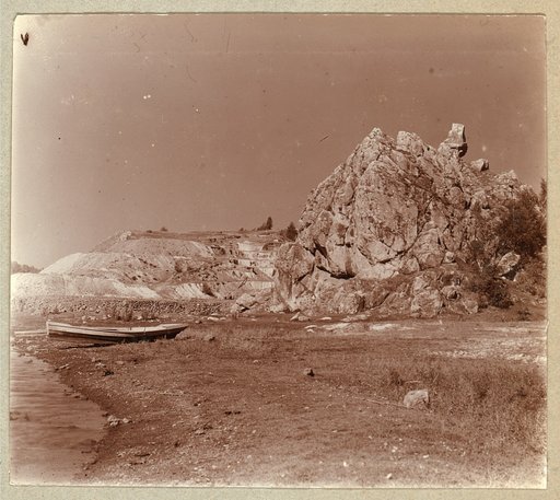 The rock near the confluence of the Iset and Kamenka Rivers, near Kamenskii Zavod