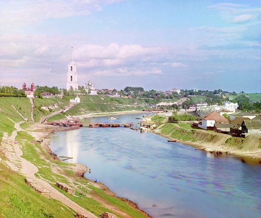 g. Rzhev. Chastʹ Kni︠a︡zʹ-Ḟedorovskoĭ i Kni︠a︡zʹ-Dmitrīevskoĭ storon s Soborom Uspenii︠a︡ Bozhʹeĭ Materi