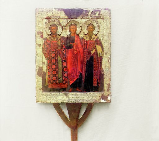 Ikona Vladimirskoĭ Bozhʹeĭ Materi (obr. stor.). V riznit︠s︡i︠e︡ Ipatʹevskago monastyri︠a︡. Kostroma