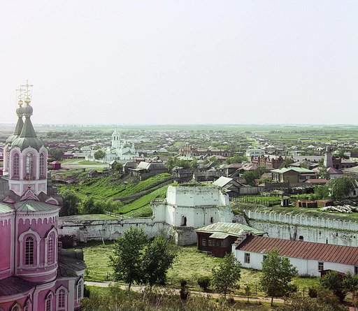 Gorod Dalmatov. Vid na zapadnui︠u︡ chastʹ s kolokolʹni monastyri︠a︡