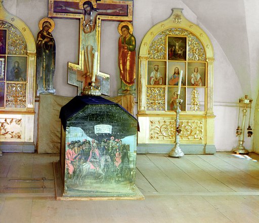 Venerable Dalmat's grave in Church of the Consolation of All Sorrows. Dalmatovo