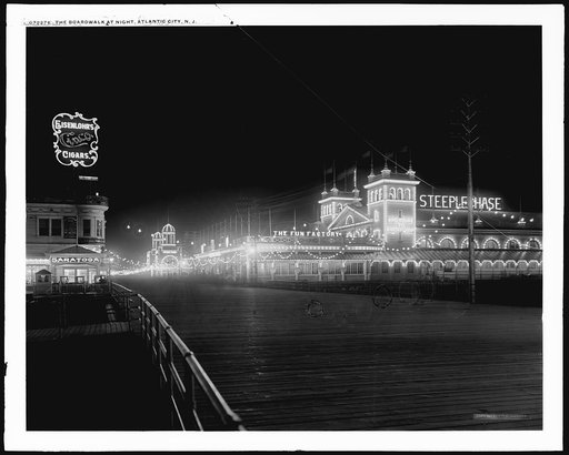 The Boardwalk at night, Atlantic City, N.J.