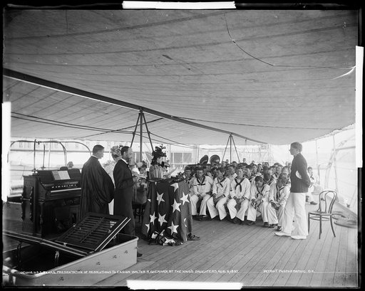 U.S.S. Texas, Presentation of resolutions to ensign Walter R. Gherardi, by the King's daughters, August 8, 1897