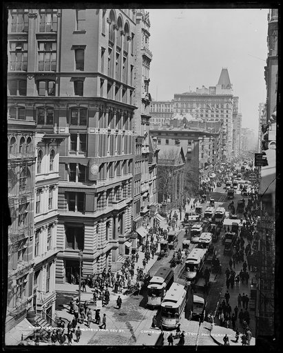 Broadway looking north from Dey St., [New York, N.Y.