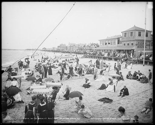 On the beach at Ross' pavilion, Ocean Grove, N.J.