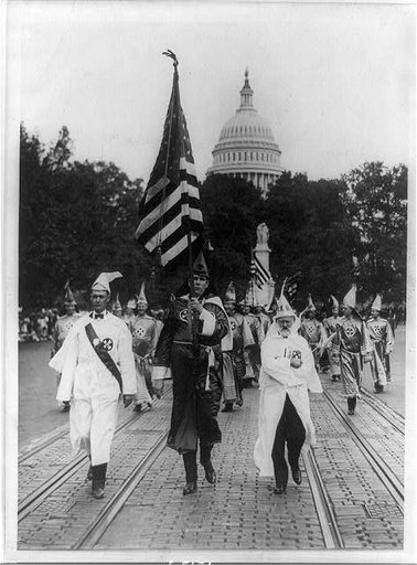 Leading the Klu [sic] Klux Klan parade which was held in Washington, D.C. today; on the right is Mr. J.M. Fraser ... from Houston, Texas