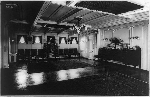 Dining room on the presidential yacht Mayflower