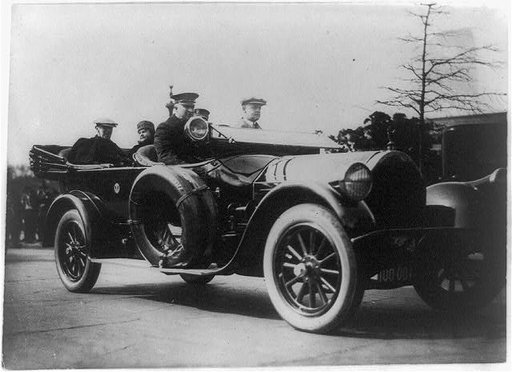 President & Mrs. Wilson on first auto ride after his illness