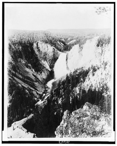 The Great or lower fall of the Yellowstone, Yellowstone National Park, reached by the Northern Pacific Railway via Gardiner Gateway
