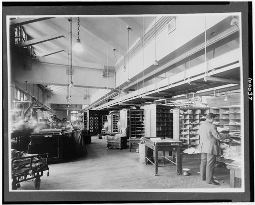 Mail sorting room, U.S. Post Office, Washington, D.C.