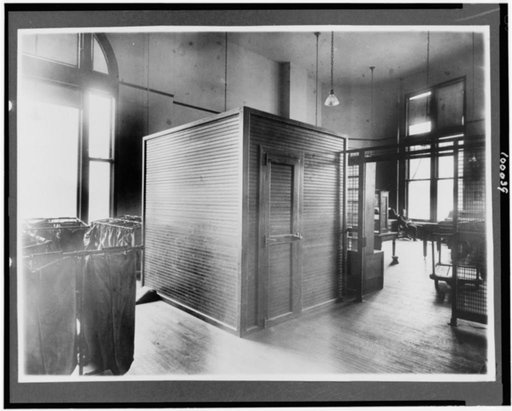 Postal service offices with man seated at desk, U.S. Post Office, Washington, D.C.