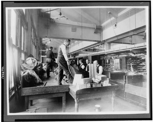 Postal workers sorting mail, U.S. Post Office, Washington, D.C.