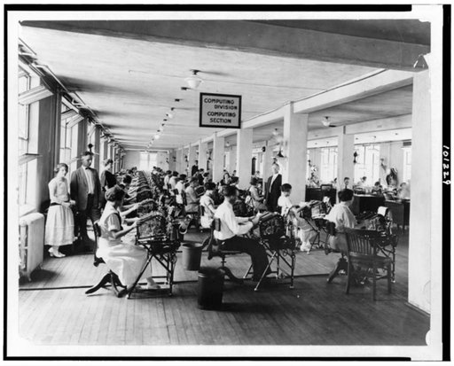The Bonus division where the many clerks figure the amount of the bonus each veteran is entitled to