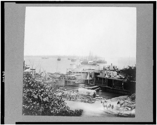 View of City Point, Virginia, showing barges, transports, etc.