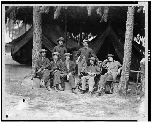 U.S. military telegraph operators in front of Petersburg, Virginia