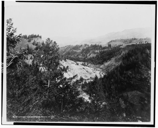 The Yellowstone River below Tower Falls, Yellowstone National Park, reached by the Northern Pacific Railway via Gardiner Gateway