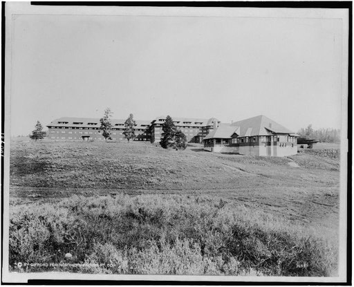 The New Grand Canyon Hotel, Yellowstone National Park, reached by the Northern Pacific Railway via Gardiner Gateway