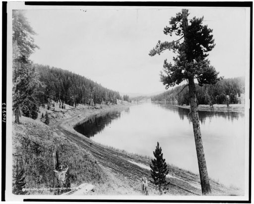 Yellowstone River three miles from the Canyon Hotel, Yellowstone National Park, reached by the Northern Pacific Railway via Gardiner Gateway
