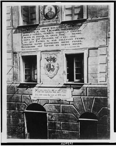 Inscription on the house in which Columbus is believed to have been born