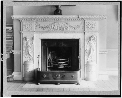 Mantle and fireplace in parlor, Octagon House, Washington, D.C.