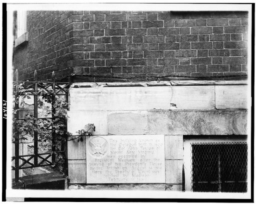 Plaque on exterior of the Octagon House, Washington, D.C.