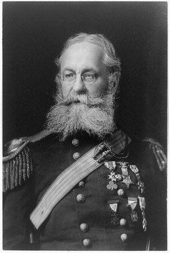 General A.W. Greely, half-length portrait, facing left, in uniform