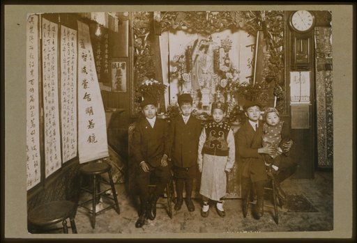 Five boys at New Year's celebration, Chinatown, New York City