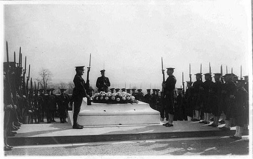 Military funerals at Arlington National Cemetery--honor guard at the Tomb of the Unknown Soldier