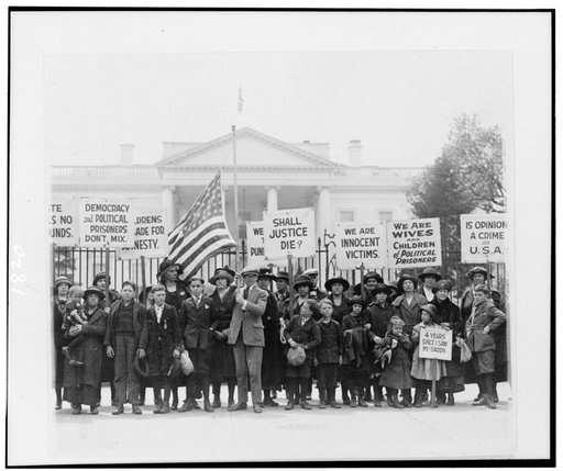 Photograph taken at the White House of the group of children who have come to Wash. to appeal to the President for the release of political prisoners
