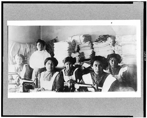 Bismarck Indian School, North Dakota.  Sewing Class