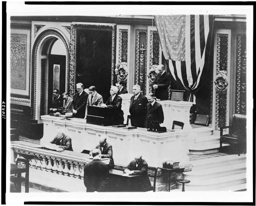 All hope for president's returning healthy. Rev. Henry N. Couden, chaplain of the House of Representatives, offering prayer in the House for the speedy recovery of President Wilson