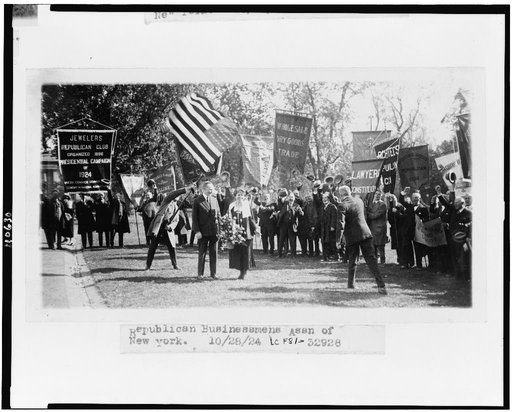 Calvin Coolidge and Mrs. Coolidge, with members of Republican Businessmens Association of New York