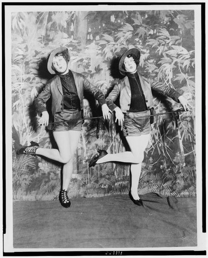 Miss Blanche Lehman and Miss Tereta Sheaffer in dance number of the second edition of Uncle Sams Follies