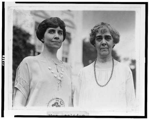 Mrs. Calvin Coolidge and Mrs. Charles Gates Dawes, half-length portraits, standing